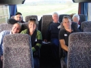All aboard the bus - back row seats - John Wynyard, Charles Trousdale, Christine Ramsay, Andrew & Louise Christey, Scott Innes